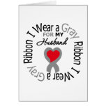 Diabetes I Wear Grey Ribbon For My Husband Greeting Card