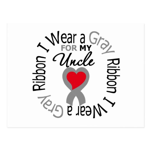 Diabetes I Wear Grey Ribbon For My Uncle Postcards