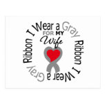 Diabetes I Wear Grey Ribbon For My  Wife Post Cards