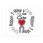 Diabetes I Wear Grey Ribbon For The Cure Postcard