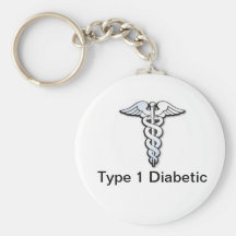 Diabetes ID Keychain Black
