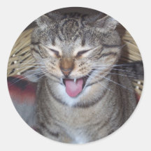 Diablo Kitty Round Stickers