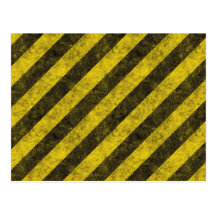 Diagonal Construction Hazard Stripes Post Cards