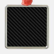 Diagonal Tightly Woven Carbon Fibre Texture Christmas Tree Ornament