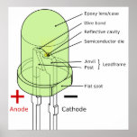 Diagram of a 5mm Round Light-Emitting Diode LED posters