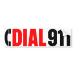 Dial 911 Police Sticker 2 bumper stickers