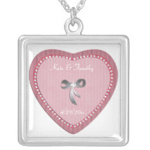 Diamond and pink Heart keepsake Custom Jewelry
