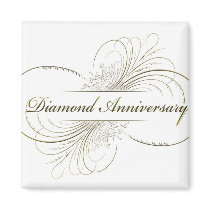 Diamond anniversary refrigerator magnet