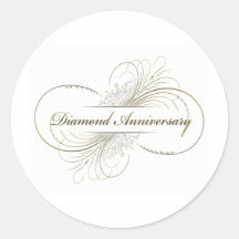 Diamond anniversary round sticker
