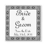 Diamond Border Wedding Save the Date Magnet