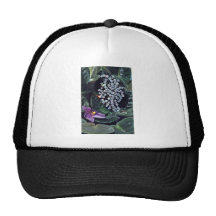 Diamond brooch  flowers trucker hat