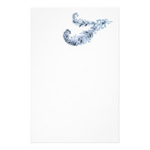 DIAMOND FEATHERS ,black and white Personalized Stationery