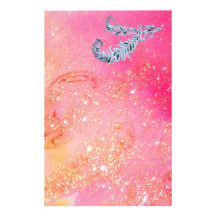 DIAMOND FEATHERS IN  MAGIC GOLD SPARKLES STATIONERY DESIGN