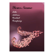 DIAMOND FEATHERS MONOGRAM Pink Violet Purple Business Card