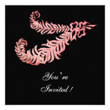 DIAMOND FEATHERS ,pink Personalized Announcement