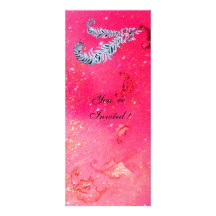 DIAMOND FEATHERS ,pink sparkles Invite