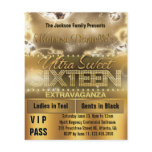 Diamond Glow Sweet Sixteen VIP Pass [Gold] flyers