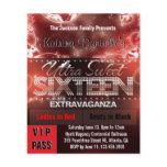 Diamond Glow Sweet Sixteen VIP Pass [Red Black] flyers