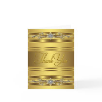 Diamond Jewel Gold Thank You Cards