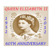 Diamond Jubilee 60th Anniversary Wall Canvas Art Gallery Wrapped Canvas