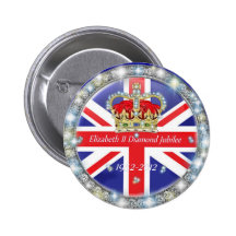 Diamond Jubilee Commemorative  Pin back Button