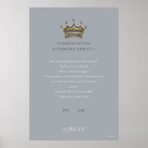 Diamond Jubilee UK Grey Posters