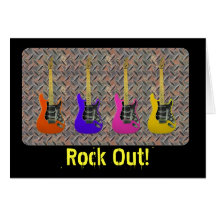 Diamond Metal Guitars Greeting Card