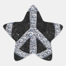 Diamond Peace Sign Star Stickers
