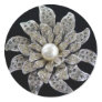 Diamond & Pearl Brooch Round Sticker