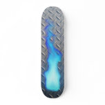 Diamond Plate Blue Flame skateboards