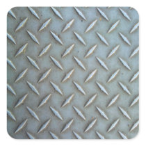 Diamond Plate Steel Square Stickers