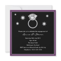 Diamond Ring Engagement Party Invitation - purple