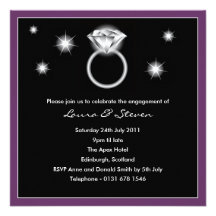 Diamond Ring Engagement Party Invitation - purple