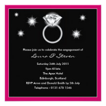 Diamond Ring Engagement Party Invitation - red