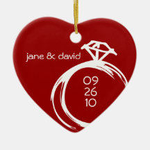 Diamond Ring Keepsake Wedding Ornament