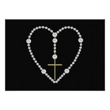 Diamond Rosary - Hail Mary Full of Grace Personalised Invitation