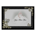 Diamond Snow Flake & Heart Winter Photo Cards
