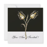 DIAMOND TULIPS , Black and White Personalized Invite