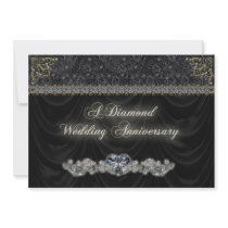Diamond Wedding Anniversary Invitation Card