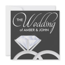 Diamond Wedding Rings Invitaion (Black)