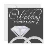 Diamond Wedding Rings Invitaion (Black) invitations