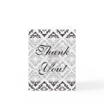 diamond white black damask elegance card