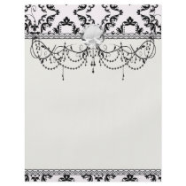 diamond white black damask elegance flyer
