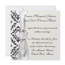 diamond white black damask elegance custom invites