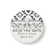 diamond white black damask elegance magnets