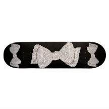 Diamonds and White Gold Bowtie TUXEDO  Skateboard