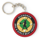 DIAMONDS ARE A GIRLS BEST FRIEND - WOMENS SOFTBALL keychains