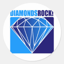 Diamonds Rock! Round Sticker