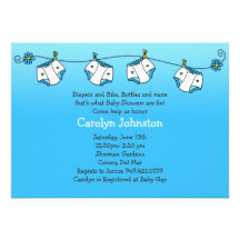 Diaper Baby Shower Invitation in Blue