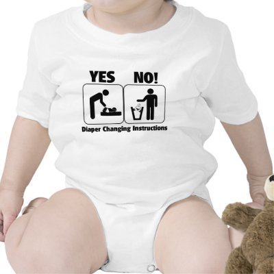 Diaper Changing Instructions Tshirts by teewitbaby